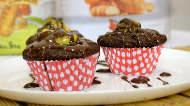 Muffin de Chocolate com Banana